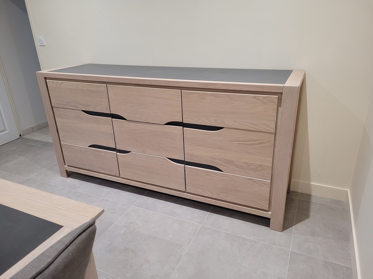 ENFILADE 3 PORTES MADERA ENZO ET GRIS ANTHRACITE