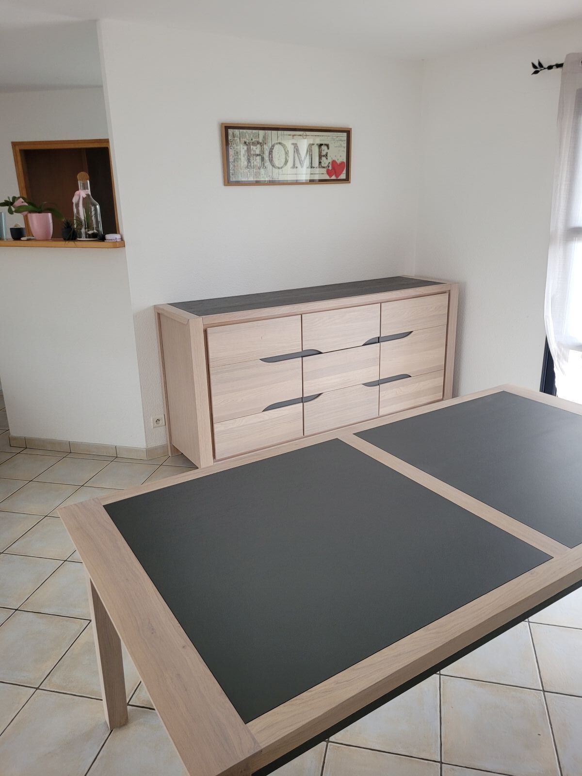 ENFILADE 3 PORTES MADERA TEINTE ENZO ET DECOR GRIS ANTHRACITE