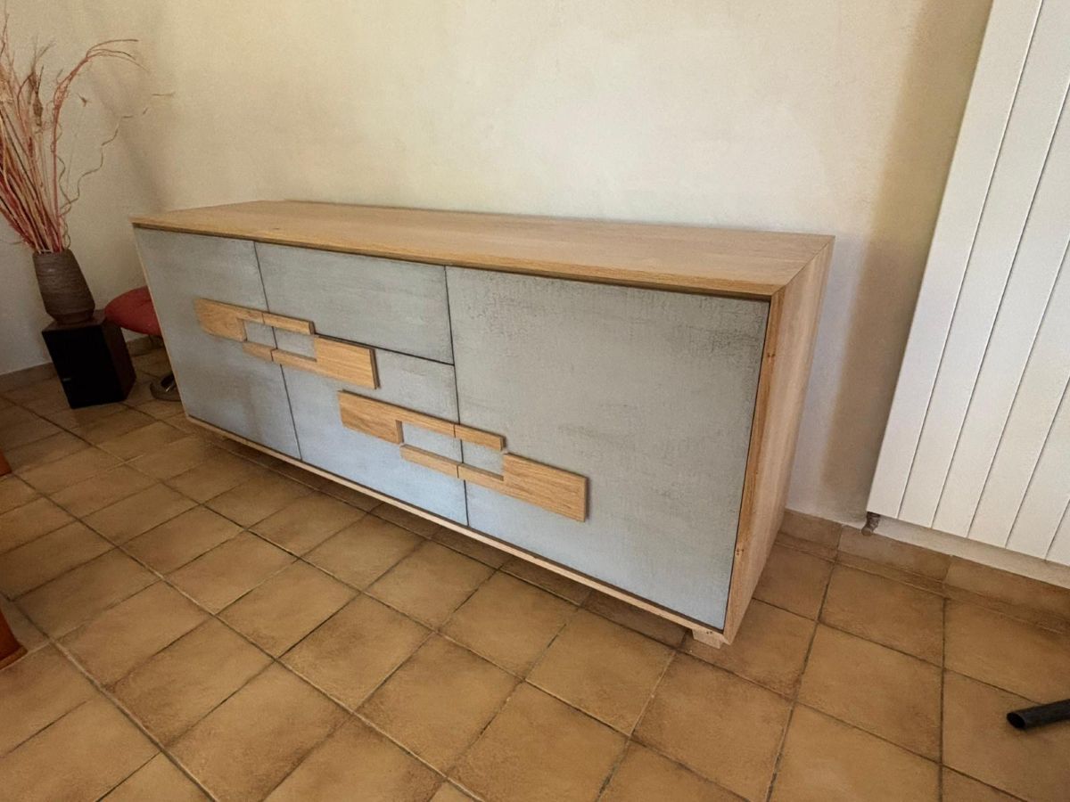 ENFILADE GARANCE béton travertin gris clair