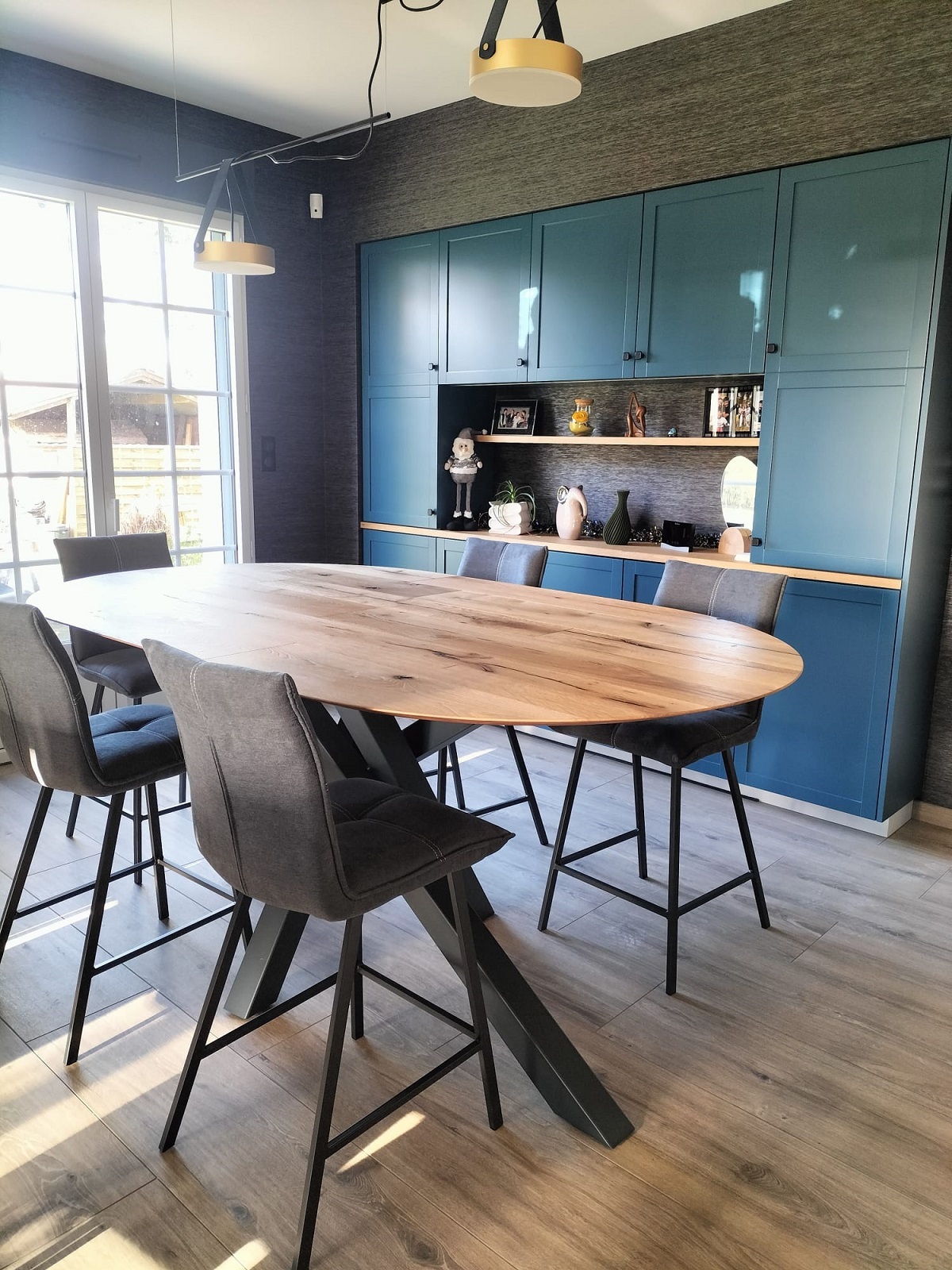 TABLE OVALE HAUTEUR TABLE SNACKING TABOURET BAR